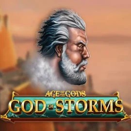 Age Of The Gods: God of Storms online game logo by Playtech on cowboyspincasinos.de